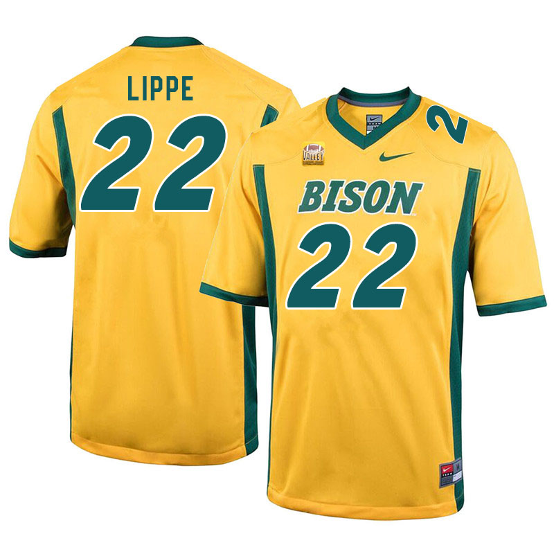 Men #22 Jake Lippe North Dakota State Bison College Football Jerseys Sale-Yellow